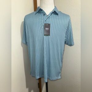 Men’s North Hudson Performance Active Golf Button Up Polo Dress Shirt Sz Large